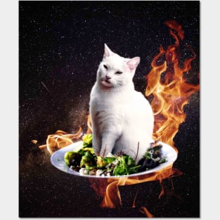 Confused Space Cat - Woman Yelling at Cat Meme Posters and Art